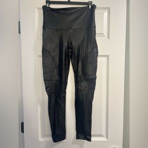 Spanx Faux Leather Moto Leggings